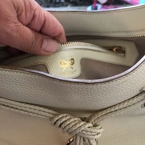 Authentic Anya Hindmarch ivory leather satchel